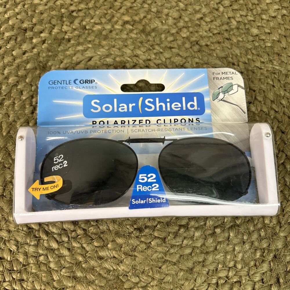 Gentle Grip Solar Shield Polarized Clipons 52 Rec 2 Stretch Fit